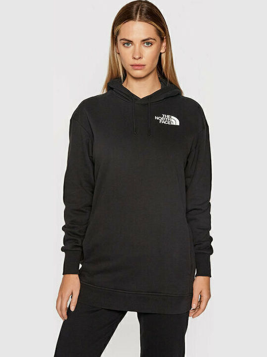 Long Women's Sweatshirt Hooded Black