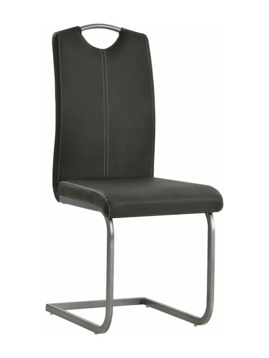 Dining Room Artificial Leather Chair Γκρι 43x55...