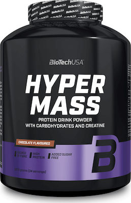 Biotech USA Hyper Mass Drink Powder With Carbohydrates & Creatine Fără gluten cu Aromă de Ciocolată 2.27kg