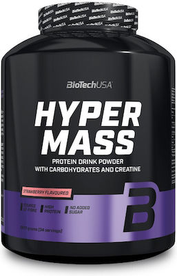 Biotech USA Hyper Mass Drink Powder With Carbohydrates & Creatine Glutenfrei mit Geschmack Strawberry 2.27kg