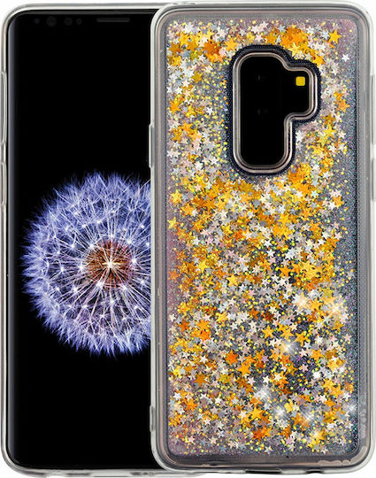 Liquid Glitter Back Cover Σιλικόνης Χρυσό (Galaxy S9+)