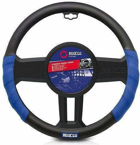 Sparco Car Steering Wheel Cover with Diameter 37-39cm Synthetic Blue