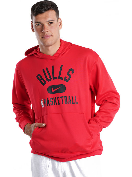 NBA Chicago Bulls Dri-Fit Φούτερ με Κουκούλα University Red