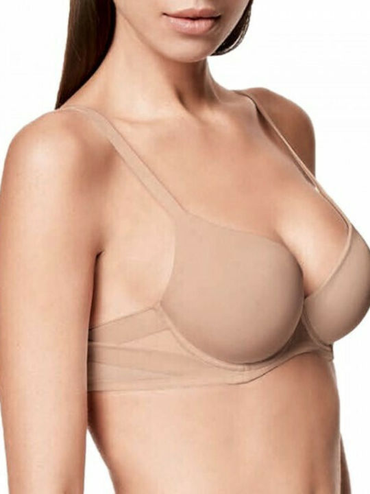 Lormar Plunge Extra Бежов Сутиен за Дълбоко Дек...