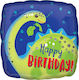 Balloon Foil Birthday-Celebration Square Multicolour Brontosaurus 43cm