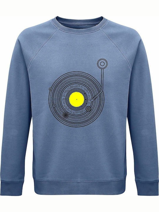 Sweatshirt Unisex, Bio "Weltraum Vinyl Musik", Blau