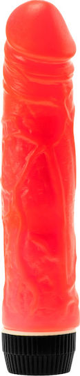Kinx Slim Veined Jelly Vibrator Realistic Vibrator 18.75cm Roșu