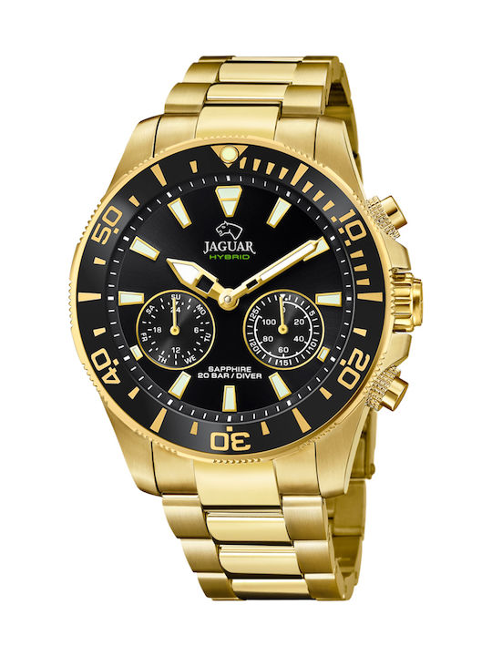 Jaguar Watch Chronograph Battery with Gold Metal Bracelet