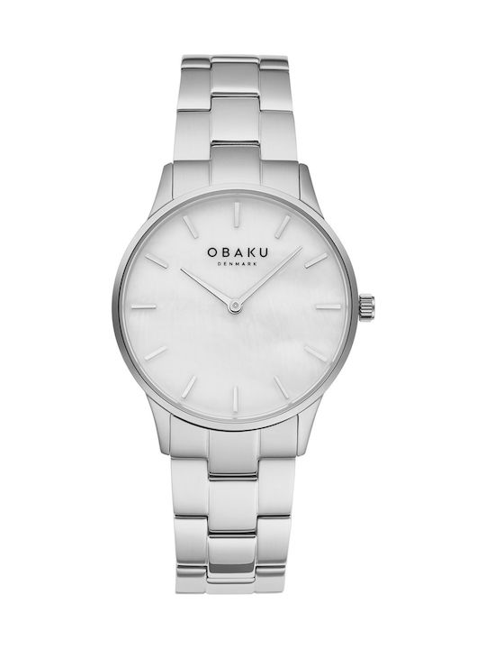 Obaku Lille Lyng Brace Damen Uhr mit Silber Met...