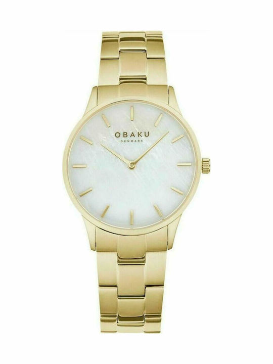 Obaku Lille Lyng Cider Damen Uhr mit Gold Metal...