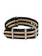 Strap NATO J19 black/beige 22mm