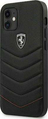 Ferrari Off Track Quilted Back Cover Δερμάτινο Μαύρο (iPhone 12 mini)