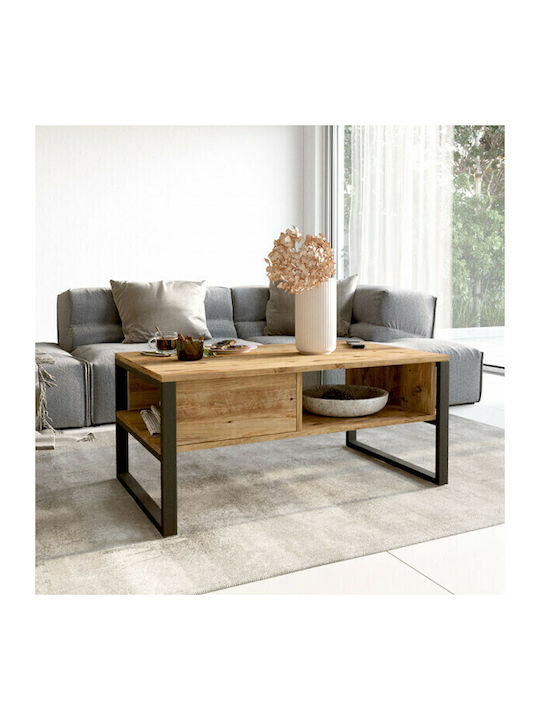 Ortogon Central Măsuță Honora Din Lemn Nuc / Negru M100xL60xÎ44.5cm