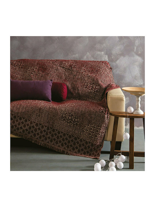 SB Home Craker Ριχτάρι Πολυθρόνας Chenille 180x170εκ. Bordo 03.00644