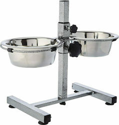 Trixie 24922 Stainless Bowls Dog Food & Water Silver with Base 2x2600ml 24922