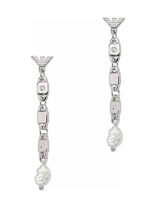 Emporio Armani Earrings made of Silver with Stones & Pearls
