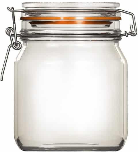 Uniglass Econ Set of 6 General Use Jars with Airtight Lid Glass Transparent 750ml 6pcs
