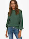 15236157 Women's Long Sleeve Knitting Sweater Green