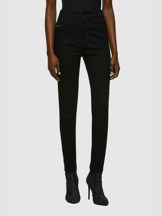 Diesel Slandy High Waist Women's Jean Trousers in Skinny Fit Black