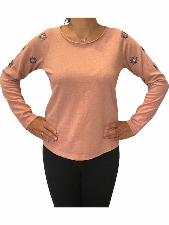 Only Women's Blouse Cotton Long Sleeve Ash Rose