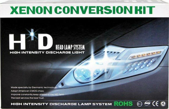 Autoline Xenon Σετ Φωτισμού Αυτοκινήτου HID Kit Xenon H1 12V 6000K Ψυχρό Λευκό