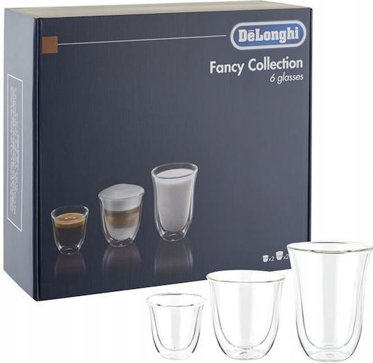 De'Longhi Fancy Collection Set Gläser Kaffee/Freddo aus Glas 6Stück