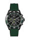 Lacoste Men's Watch 44mm Chronograph Battery with Green Rubber Strap