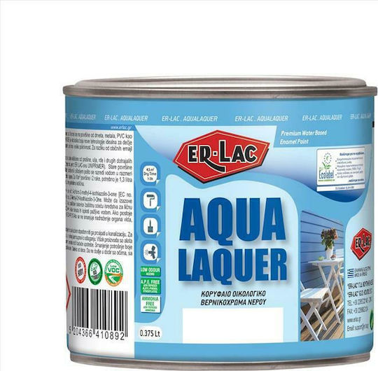 ER-LAC Varnish Colour Ecological Water Aqualaquer 0.375lt White Shiny