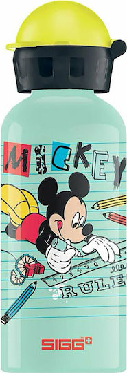 Sigg Mickey Παιδικό Παγούρι Mickey Αλουμινίου Non Spill Τιρκουάζ 400ml