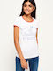 Superdry State Athletic Ringer Γυναικείο T-shirt Λευκό