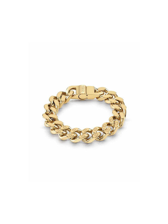 Guess Chain Hand Cuban made of Steel Gold-plated