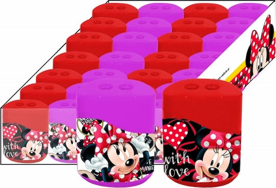 Gim Minnie Πλαστική Διπλή Ξύστρα Βαρελάκι (Διάφορα Χρώματα) 1τμχ