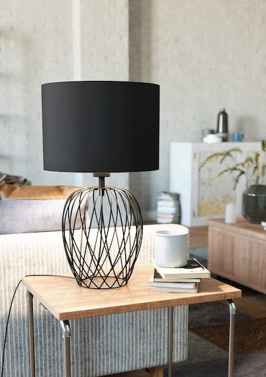 Eglo Nimlet Metal Table Lamp for Socket E27 with Black Shade and Base