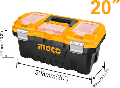 Ingco Hand Toolbox Plastic with Tray Organiser W51xD30xH26cm PBX2002