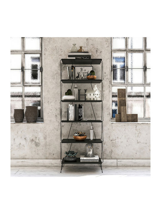 Bücherregal A-g Balaban Anthrazit / Schwarz 48x31x165cm