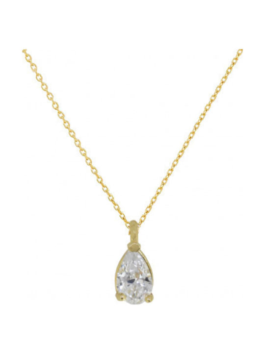 Gold tear necklace K14