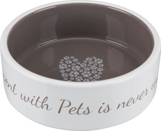 Trixie Pet's Home Keramischer Futter- und Wasserschale für Hund & Katze 1,4l 20cm in Brauner Farbe