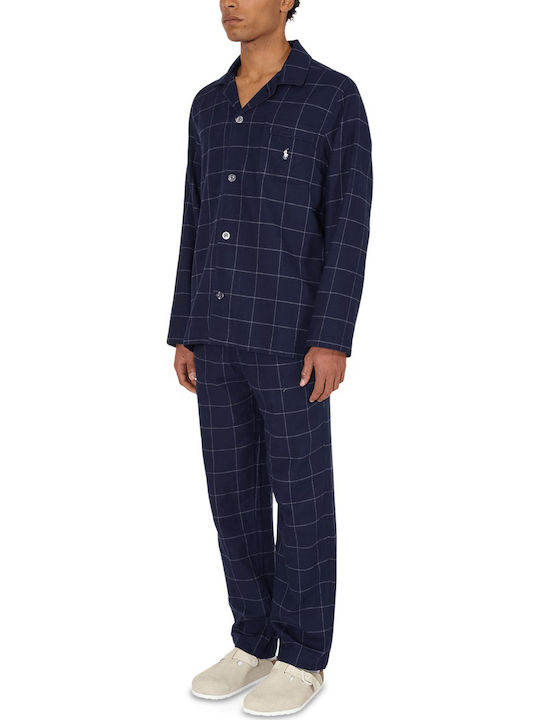 Ralph Lauren Men's Winter Checked Pajamas Set Navy Blue Ralph Lauren Men's Winter Checked Pajamas Set Navy Blue