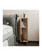 Wooden Bedside Table Natural Wood 20x15x65cm