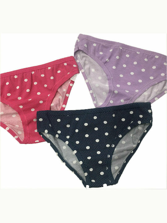 Underwear TRE ORSI Multicoloured with polka dots in a package of three