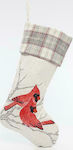 Christmas Decorative Fabric White Socks L27xH54cm