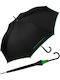 Benetton Regenschirm mit Gehstock Schwarz