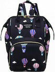 Diaper Bag Backpack Αερόστατα Black 23x40cm