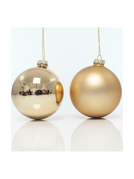 Eurolamp Weihnachtshänger Kugel Ornament Glas Gold 10cm Set 4Stück