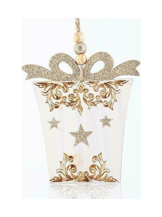 Eurolamp Ornament de Crăciun Cadou Lemnos Aur cu Pulbere de Aur cu Paiete 10x20buc