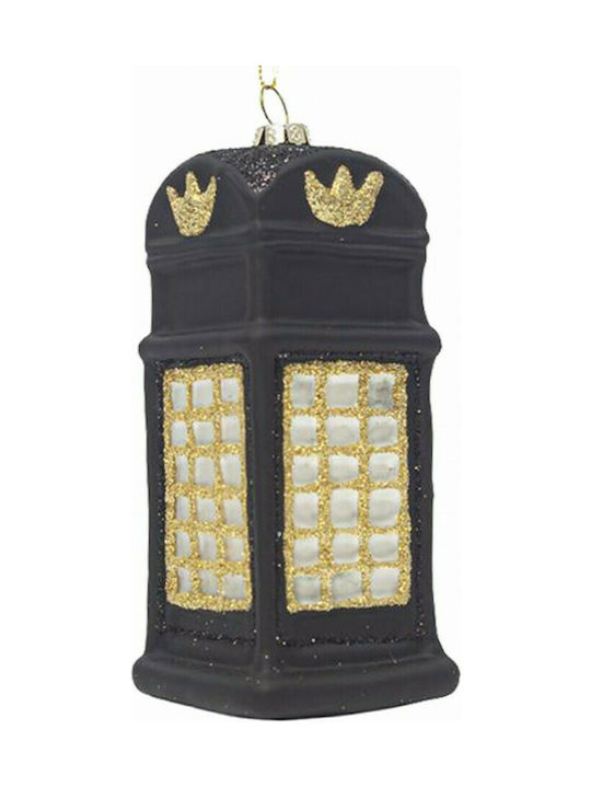 Hanging Ornament Glass Black 11.5x6.5cm