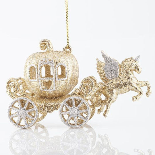 Eurolamp Christmas Plastic Figure Pumpkin Gold Height 7.6cm
