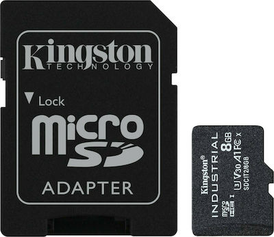 Kingston Industrial microSDHC 8GB Clasa 10 U3 V30 A1 UHS-I cu adaptor