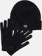 Set with Beanie Knitted in Black color