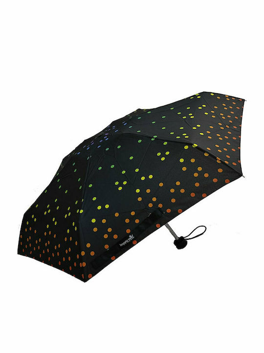 Ομπρέλα Γυναικεία mini 43388 χειροκίνητη μαύρη happy rain